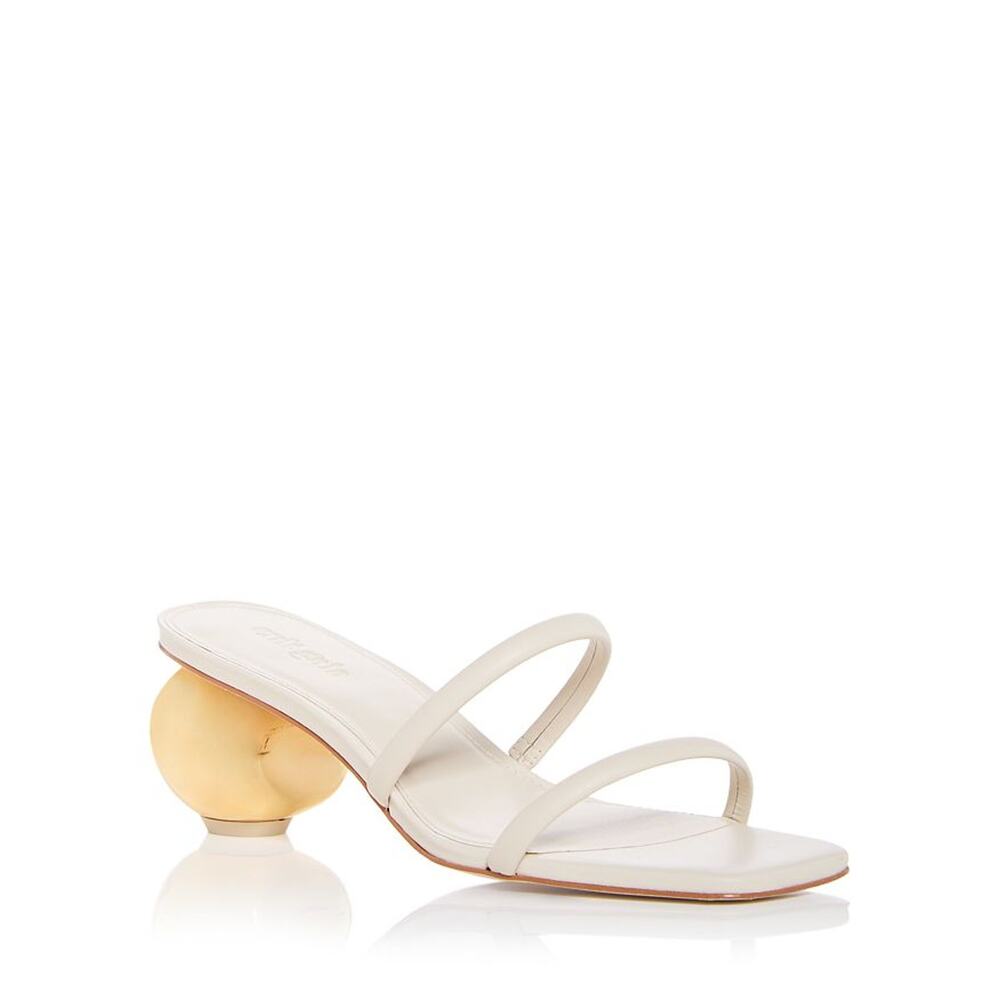 Cult Gaia Cream and Gold Strappy Sandals
